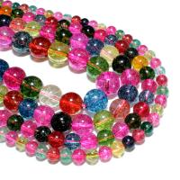 Natürlicher Turmalin Perlen, rund, DIY, gemischte Farben, verkauft von Strang