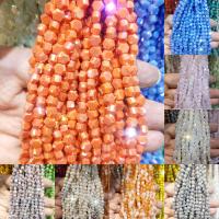 Gemischte Farbe Quarz Perlen, Natürlicher Quarz, Sechseck, poliert, unterschiedliche Farbe und Muster für die Wahl & DIY & facettierte, keine, 4*6mm, verkauft von Strang