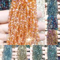 Gemischte Farbe Quarz Perlen, Natürlicher Quarz, rund, poliert, unterschiedliche Farbe und Muster für die Wahl & DIY & facettierte, keine, 3*5mm, verkauft von Strang