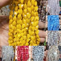 Gemischte Farbe Quarz Perlen, Natürlicher Quarz, Konische, poliert, unterschiedliche Farbe und Muster für die Wahl & DIY & facettierte, keine, 8*10mm, verkauft von Strang