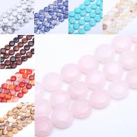 Mixed Gemstone Beads, Natural Stone, Flat Round, polished & DIY 12*12*6mmuff0c14*14*6mm 