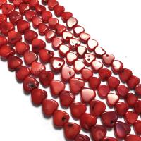 Mélange de perles de corail naturels, corail synthétique, coeur, DIY, rouge, 8mm, Vendu par brin