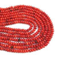 Mélange de perles de corail naturels, corail synthétique, Plat rond, DIY, rouge Vendu par brin