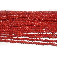Mélange de perles de corail naturels, corail synthétique, Plat rond, DIY, rouge Vendu par brin