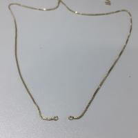 Cadena de collar de cable enlazado de latón, metal, chapado en color dorado, Bricolaje, 1.24mm,8.27mm, longitud:aproximado 15.74 Inch, Vendido por Sarta