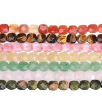 Mixed Gemstone Beads,  Square, polished & faceted Approx 