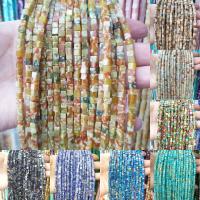 Mixed Gemstone Beads, Natural Stone, Square, polished & DIY 4-6mm 