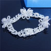 Zinc Alloy Anklet, Butterfly, fashion jewelry & for woman & with rhinestone 240mm 