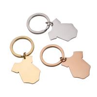 Stainless Steel Key Clasp, plated, mirror effect 
