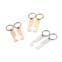 Stainless Steel Key Clasp, plated, mirror effect 