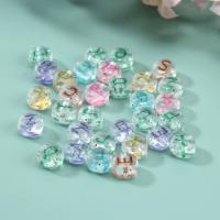 Acrylic Alphabet Beads, Round, DIY & transparent, mixed colors, 4*7mm Approx 1.8mm 