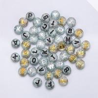 Acryl Alphabet Perlen, rund, DIY & transparent & mit Brief Muster, keine, 4*7mm, Bohrung:ca. 1.8mm, verkauft von Tasche