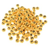 Acryl Alphabet Perlen, rund, DIY & Volltonfarbe, keine, 4*7mm, Bohrung:ca. 1.8mm, verkauft von Tasche
