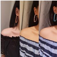 Zinc Alloy Drop Earring, with Acetate, plated, for woman 55mm 