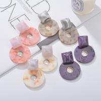 Boucle d'oreille de goutte acrylique, alliage de zinc, avec Acrylique, pour femme, plus de couleurs à choisir, 50mm, Vendu par paire