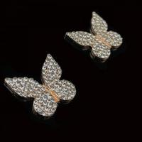 Zinc Alloy Hair Accessories DIY Findings, with Rhinestone, golden 