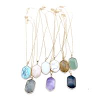 Gemstone Necklaces, Brass, with Obsidian & Gemstone, fashion jewelry & Unisex 