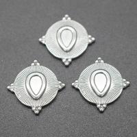 Stainless Steel Jewelry Cabochon, plated, DIY, silver color, 20*15*2mm 