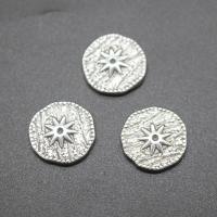 Stainless Steel Jewelry Cabochon, Round, plated, DIY, silver color, 16*16*2mm 