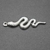 Stainless Steel Pendants, Snake, plated, DIY, silver color, 30*10*2mm Approx 0.5mm 