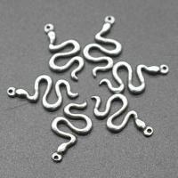 Stainless Steel Pendants, Snake, plated, DIY, silver color, 20*10*2mm Approx 0.5mm 