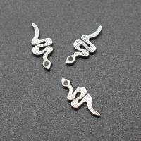 Stainless Steel Jewelry Cabochon, Snake, plated, DIY, silver color, 15*6*1mm 