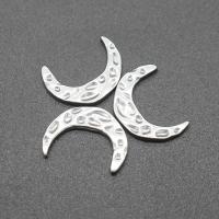 Stainless Steel Jewelry Cabochon, Moon, plated, DIY, silver color, 12*2mm 