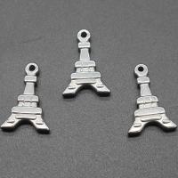 Stainless Steel Pendants, Eiffel Tower, plated, DIY, silver color Approx 1mm 
