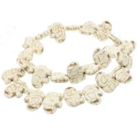 Howlite Beads, Elephant, Carved, DIY, white 