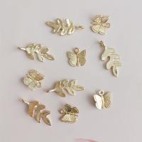 Zinc Alloy Leaf Pendants, DIY golden 