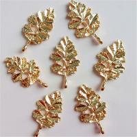 Zinc Alloy Leaf Pendants, DIY, golden 