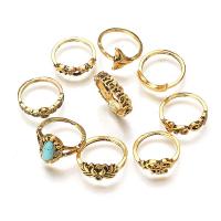 Zinc Alloy Ring Set, plated, nine pieces & for woman 