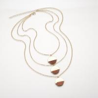 Fashion Multi Layer Necklace, Zinc Alloy, gold color plated, for woman 