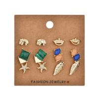 Zinc Alloy Stud Earring Set, plated, 6 pieces & for woman 