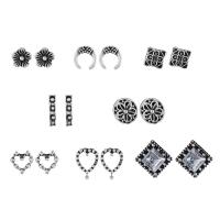 Zinc Alloy Stud Earring Set, plated, 8 pieces & for woman 