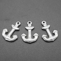 Stainless Steel Ship Wheel & Anchor Pendant, plated, DIY, silver color, 21*29*3mm Approx 1.5mm 