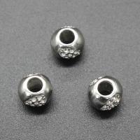 Stainless Steel Large Hole Beads, Round, plated, DIY, silver color, 11*10mm Approx 5mm 