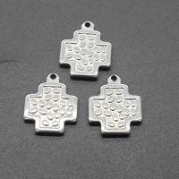 Stainless Steel Cross Pendants, plated, DIY, silver color, 16*20*2mm Approx 1mm 