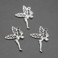 Stainless Steel Pendants, Spirit, plated, DIY, silver color, 22*32*2mm Approx 1mm 