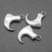 Stainless Steel Pendants, Shoes, plated, DIY, silver color, 23*24*4mm Approx 3mm 