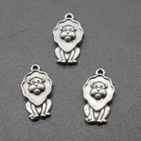Stainless Steel Pendants, Lion, plated, DIY, silver color, 21*12*4mm Approx 1mm 