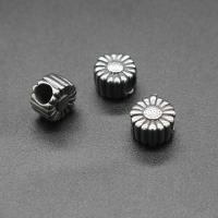 Stainless Steel Large Hole Beads, Flower, plated, DIY, silver color, 11*11*7mm Approx 5mm 