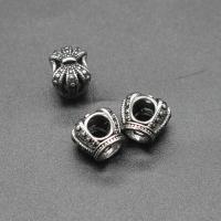 Stainless Steel Large Hole Beads, plated, DIY, silver color, 11*10*11mm Approx 5mm 