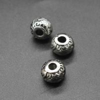 Stainless Steel Large Hole Beads, Round, plated, DIY, silver color, 13*10mm Approx 4mm 