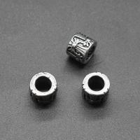 Stainless Steel Large Hole Beads, Round, plated, DIY, silver color, 11*10mm Approx 4mm 