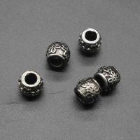 Stainless Steel Large Hole Beads, Round, plated, DIY, silver color, 12*10mm Approx 6mm 