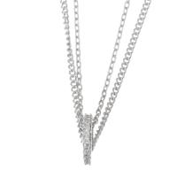 Cubic Zircon Micro Pave Sterling Silver Necklace, Mixed Material, with 3 inch extender chain, plated & micro pave cubic zirconia & for woman 1.2mm Approx 12 Inch 