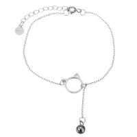 Sterling Silver Bracelets, Mixed Material, with 1.5 inch extender chain, plated & for woman 1mm Approx 6 Inch 
