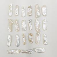 Barock kultivierten Süßwassersee Perlen, Unregelmäßige, poliert, natürliche & DIY, weiß, 8-10mm*25-38mm, verkauft von PC