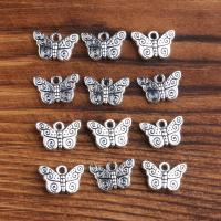 Zinc Alloy Animal Pendants, Butterfly, plated, DIY silver color, 10*15mm 